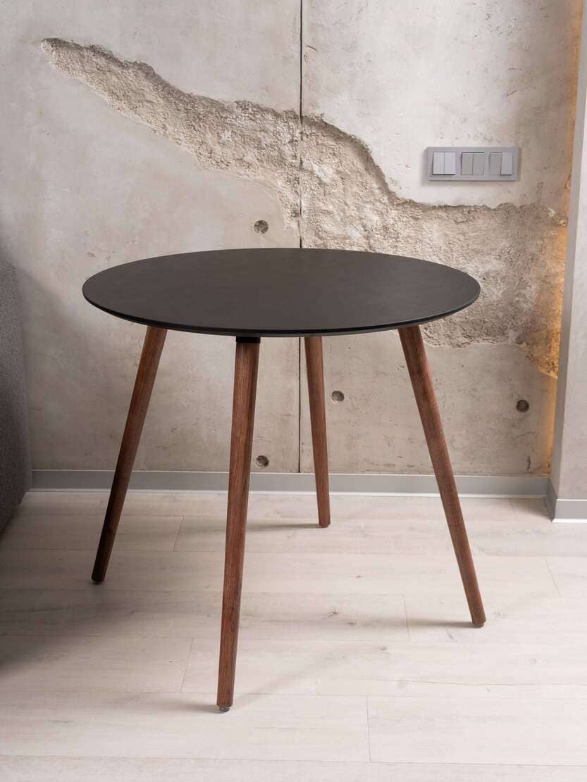 Обеденный стол TEYA, диаметр 80, деревянные ножки — фото 6